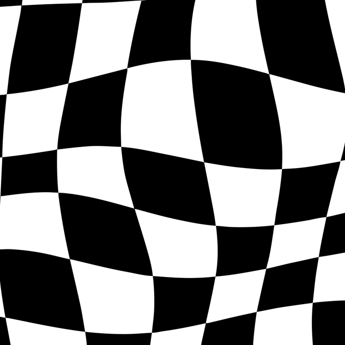 Warped Checkered Pattern (black/white) Coffee Mug Gallery Image 2