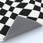 Warped Checkered Pattern (black/white) Rug Gallery Image 4