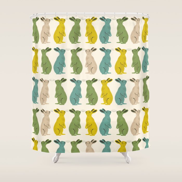 Rows Of Rabbits Shower Curtain Gallery Image 1