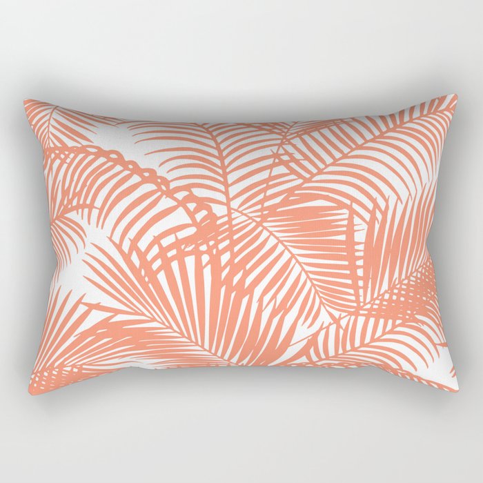 Modern blush coral simple tropical  palm tree pattern Rectangular Pillow Gallery Image 2