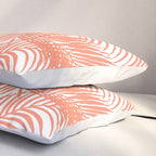 Modern blush coral simple tropical  palm tree pattern Pillow Sham Gallery Image 3