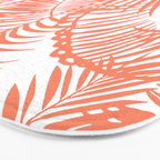 Modern blush coral simple tropical  palm tree pattern Bath Mat Gallery Image 3