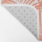 Modern blush coral simple tropical  palm tree pattern Bath Mat Gallery Image 2