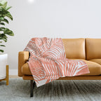 Modern blush coral simple tropical  palm tree pattern Throw Blanket Gallery Image 1