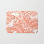 Modern blush coral simple tropical  palm tree pattern Bath Mat Gallery Image 1