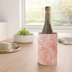 Modern blush coral simple tropical  palm tree pattern Wine Chiller Gallery Image 4
