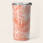 Modern blush coral simple tropical  palm tree pattern Travel Mug Gallery Image 2