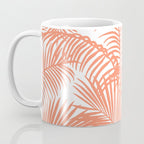 Modern blush coral simple tropical  palm tree pattern Coffee Mug Gallery Image 3