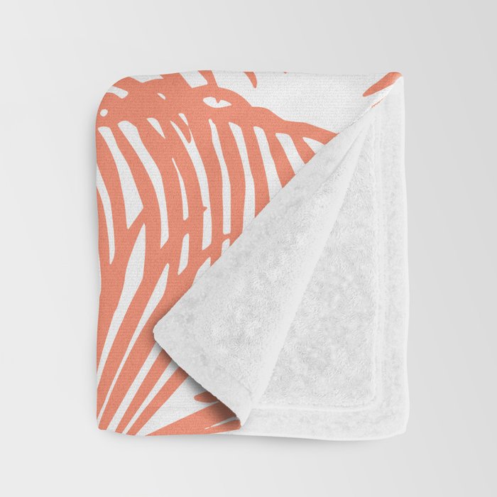 Modern blush coral simple tropical  palm tree pattern Throw Blanket Gallery Image 3