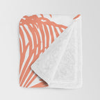 Modern blush coral simple tropical  palm tree pattern Throw Blanket Gallery Image 3