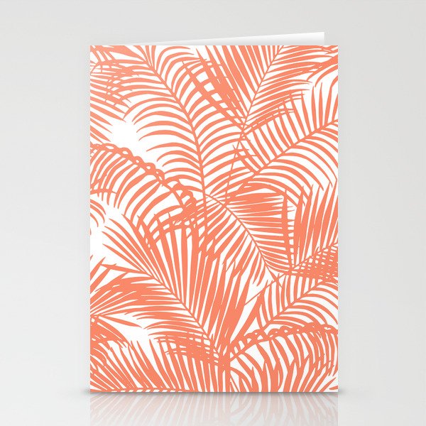 Modern blush coral simple tropical  palm tree pattern Stationery Card Gallery Image 2