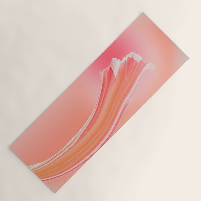 Coral Peach Candy: Abstract Brush Strokes on Gradient Color - 001 Yoga Mat Gallery Image 1