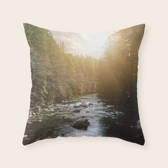 A Pacific Northwest River Adventure - 64/365 Nature Photography Throw Pillow Gallery Image 1