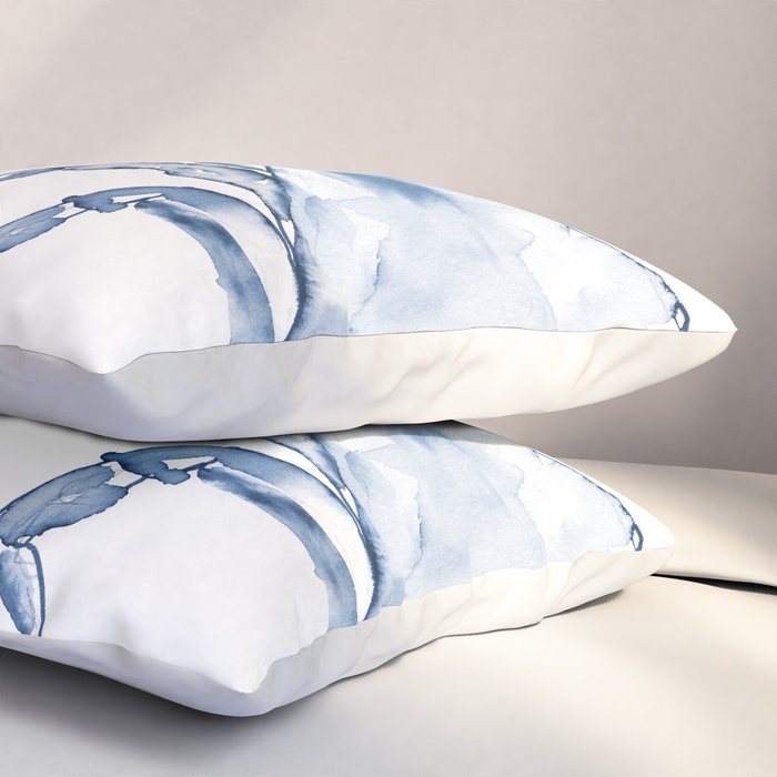 Coastal Crab in Watercolor, Navy Blue (Left Half in Set) Pillow Sham Gallery Image 3