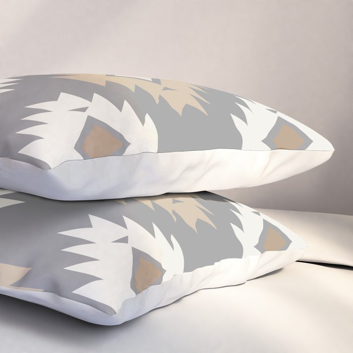Geometric Aztec - Neutral Brown and Gray Pillow Sham Gallery Image 3