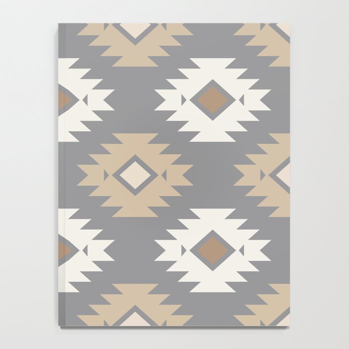 Geometric Aztec - Neutral Brown and Gray Notebook Gallery Image 4