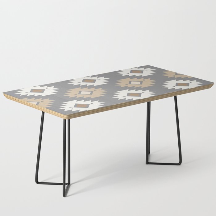 Geometric Aztec - Neutral Brown and Gray Coffee Table Gallery Image 1