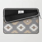 Geometric Aztec - Neutral Brown and Gray Laptop Sleeve Gallery Image 2