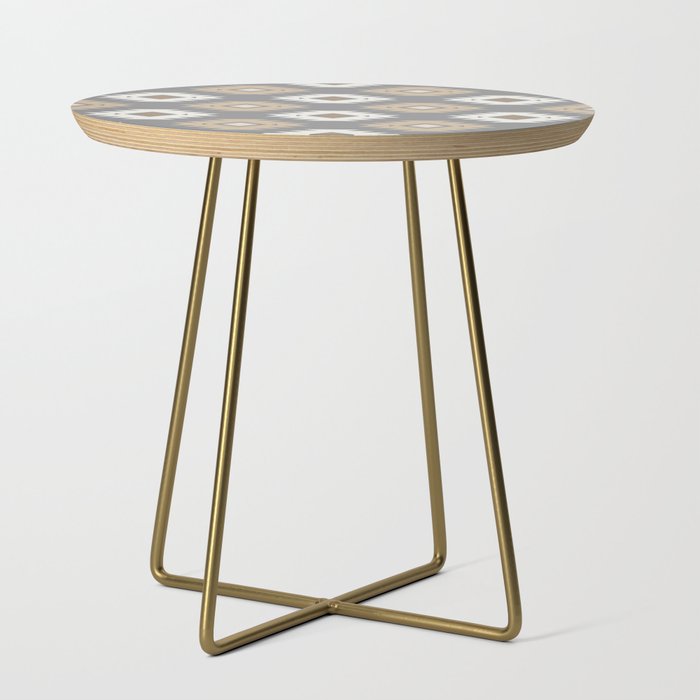 Geometric Aztec - Neutral Brown and Gray Side Table Gallery Image 1