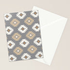 Geometric Aztec - Neutral Brown and Gray Stationery Card Gallery Image 2