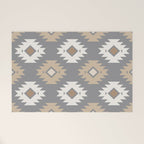 Geometric Aztec - Neutral Brown and Gray Welcome Mat Gallery Image 1