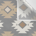 Geometric Aztec - Neutral Brown and Gray Wall Tapestry Gallery Image 3