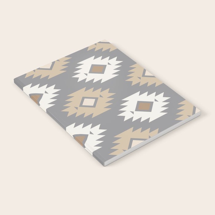 Geometric Aztec - Neutral Brown and Gray Notebook Gallery Image 2