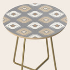 Geometric Aztec - Neutral Brown and Gray Side Table Gallery Image 2