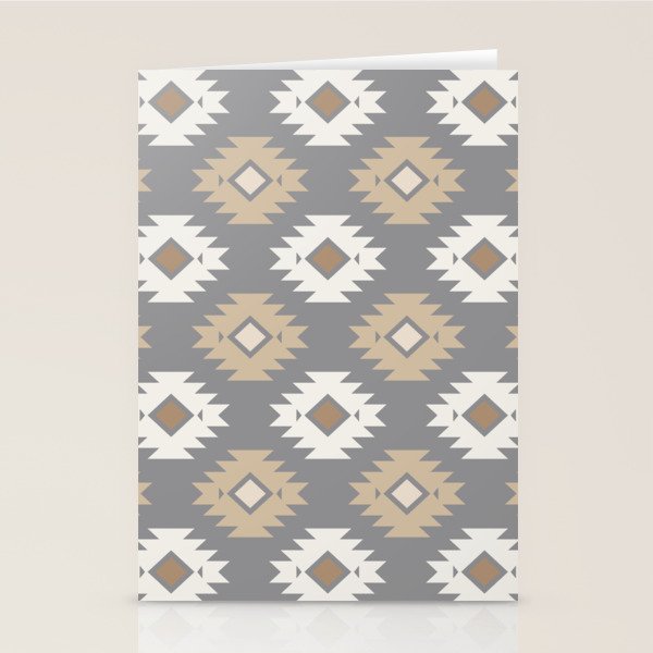 Geometric Aztec - Neutral Brown and Gray Stationery Card Gallery Image 2