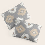 Geometric Aztec - Neutral Brown and Gray Pillow Sham Gallery Image 3
