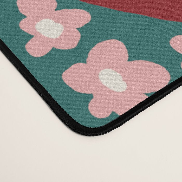 Happy Retro flower vase 1 Desk Mat Gallery Image 4