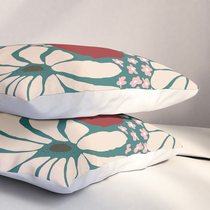 Happy Retro flower vase 1 Pillow Sham Gallery Image 3