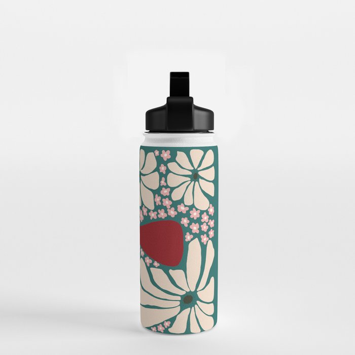 Happy Retro flower vase 1 Water Bottle Gallery Image 2