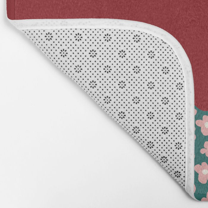 Happy Retro flower vase 1 Bath Mat Gallery Image 2