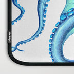 Blue Octopus on White Dance Ink Marine Nautical Laptop Sleeve Gallery Image 3