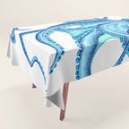 Blue Octopus on White Dance Ink Marine Nautical Tablecloth Gallery Image 1