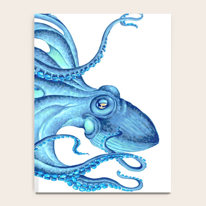 Blue Octopus on White Dance Ink Marine Nautical Notebook Gallery Image 4