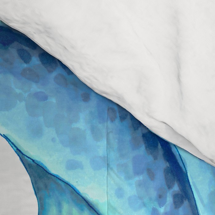 Blue Octopus on White Dance Ink Marine Nautical Comforter Gallery Image 4