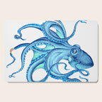 Blue Octopus on White Dance Ink Marine Nautical Cutting Board Gallery Image 1