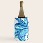 Blue Octopus on White Dance Ink Marine Nautical Wine Chiller Gallery Image 1