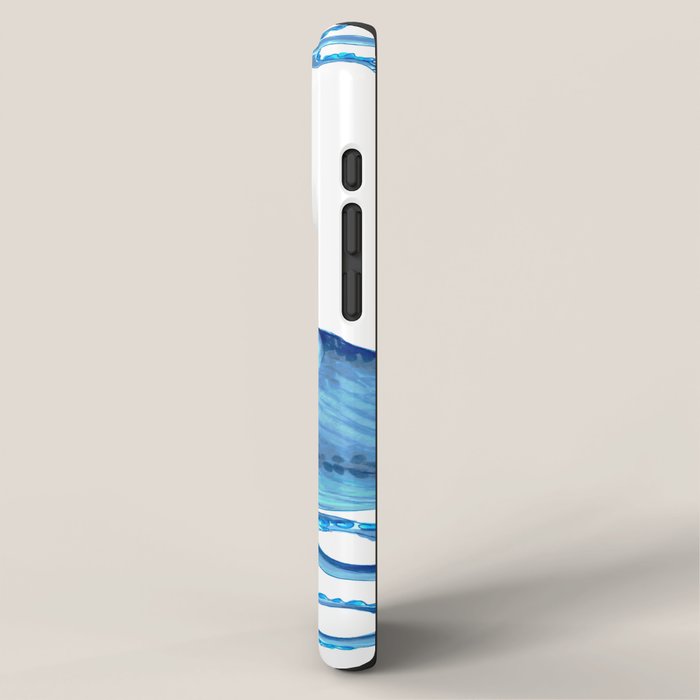 Blue Octopus on White Dance Ink Marine Nautical iPhone Case Gallery Image 2