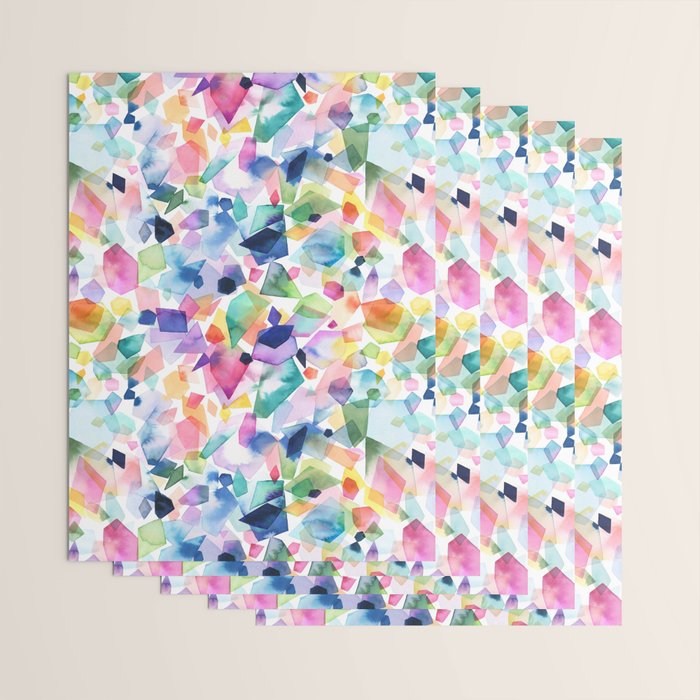 Crystals and Gems Splash Pink Blue Wrapping Paper Gallery Image 3