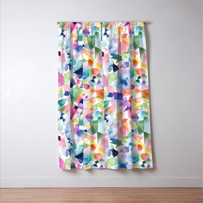 Crystals and Gems Splash Pink Blue Window Curtain Gallery Image 3