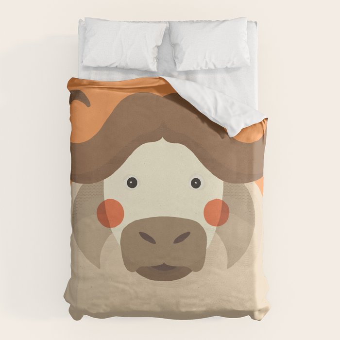 Cape Buffalo, Animal Portrait Duvet Cover Gallery Image 1