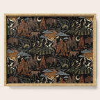 Wild West - dark brown, rust, green, and black Serving Tray Gallery Image 1
