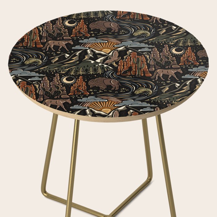 Wild West - dark brown, rust, green, and black Side Table Gallery Image 2