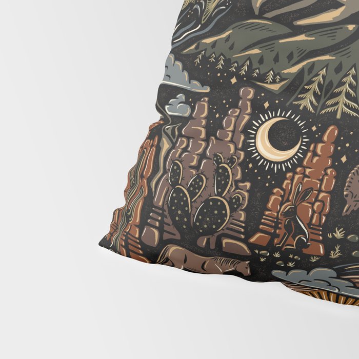 Wild West - dark brown, rust, green, and black Pillow Sham Gallery Image 4