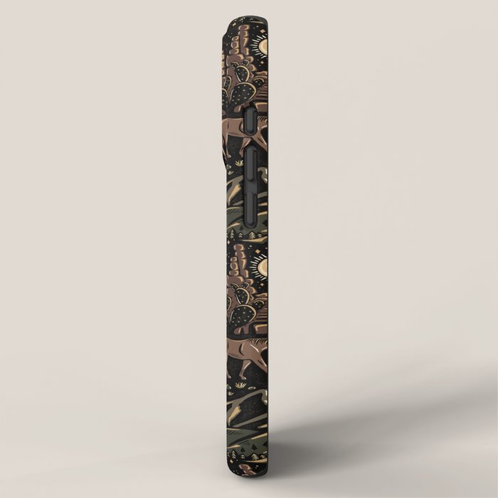 Wild West - dark brown, rust, green, and black iPhone Case Gallery Image 2