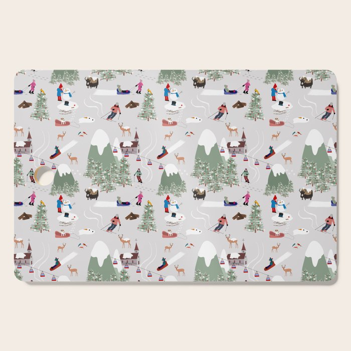 Snow Skiing Ski Slopes Landscape Cutting Board Gallery Image 1