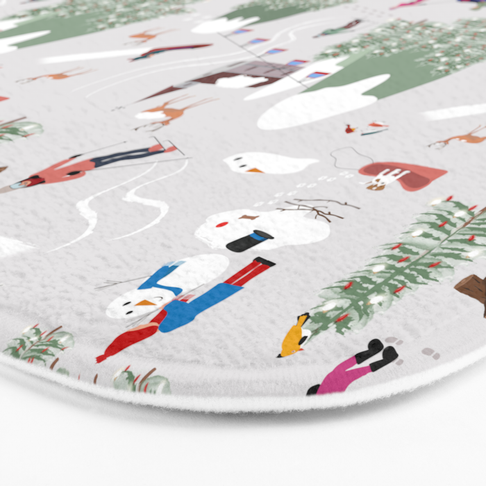 Snow Skiing Ski Slopes Landscape Bath Mat Gallery Image 3